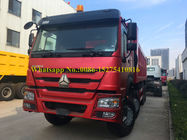 قرمز رنگ HOWO 371/420 اسب بخار 8x4 12 چرخ بزرگ کامیون معدن / کامیون / کامیون کمپرسی برای حمل و نقل سنگ شن و ماسه
