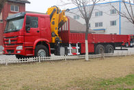 Sinotruk قرمز Howo جرثقیل کامیون / XCMG جرثقیل 6.3T 8T 10T 12T کامیون کامیون سنگین
