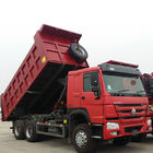 Sinotruk سنگین وظیفه 6 کامیون کمپرسی اسب بخار 251-350 اسب بخار قرمز رنگ