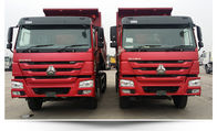 Sinotruk سنگین وظیفه 6 کامیون کمپرسی اسب بخار 251-350 اسب بخار قرمز رنگ
