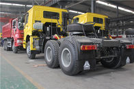 کامیون تراکتور زرد Sinotruk Howo 6x4 با موتور WD615 و کابین HW76