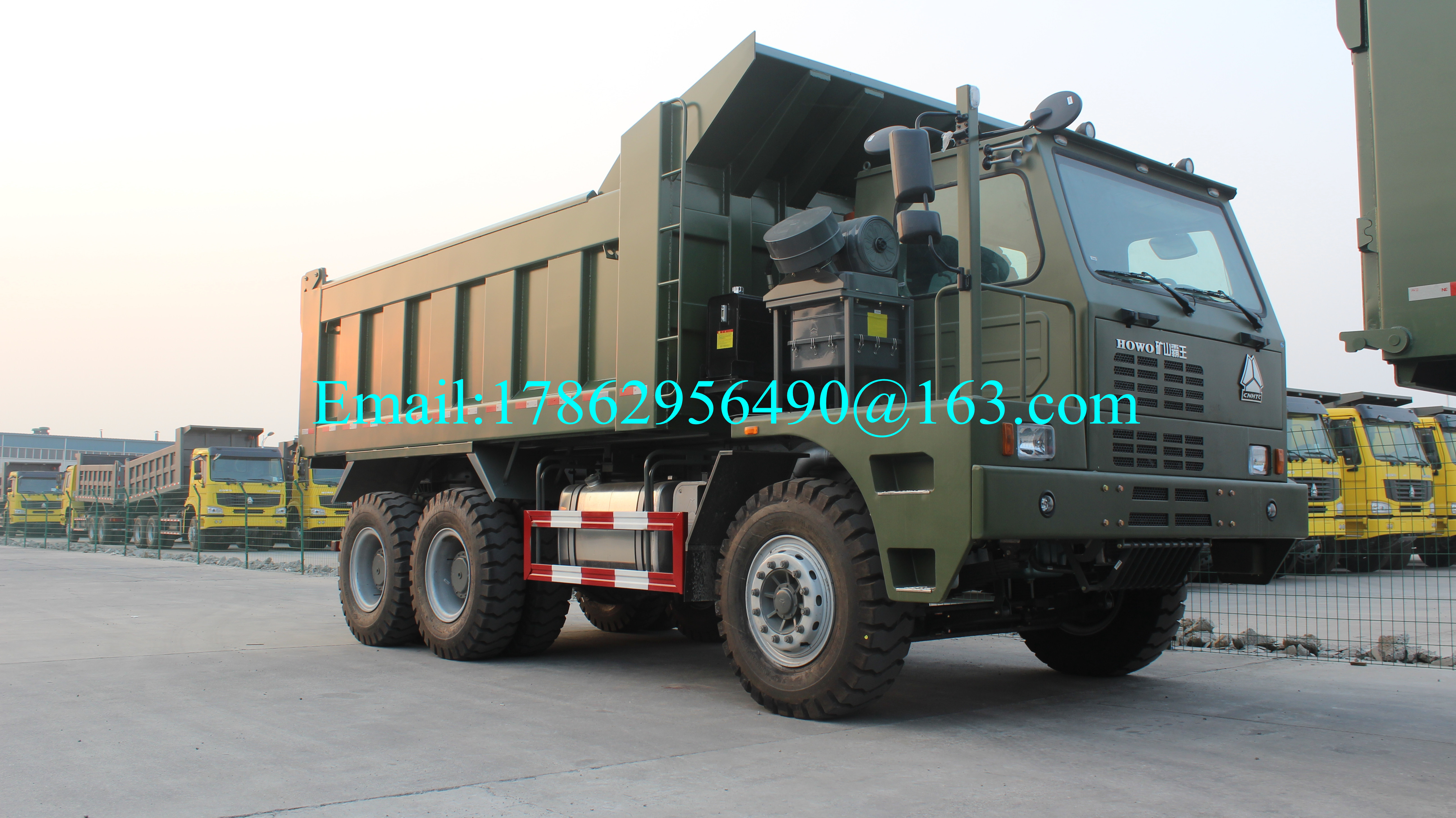 HOWO WD615.47 6x4 کامیون معدن با HW19712 انتقال ZZ3257N3847A