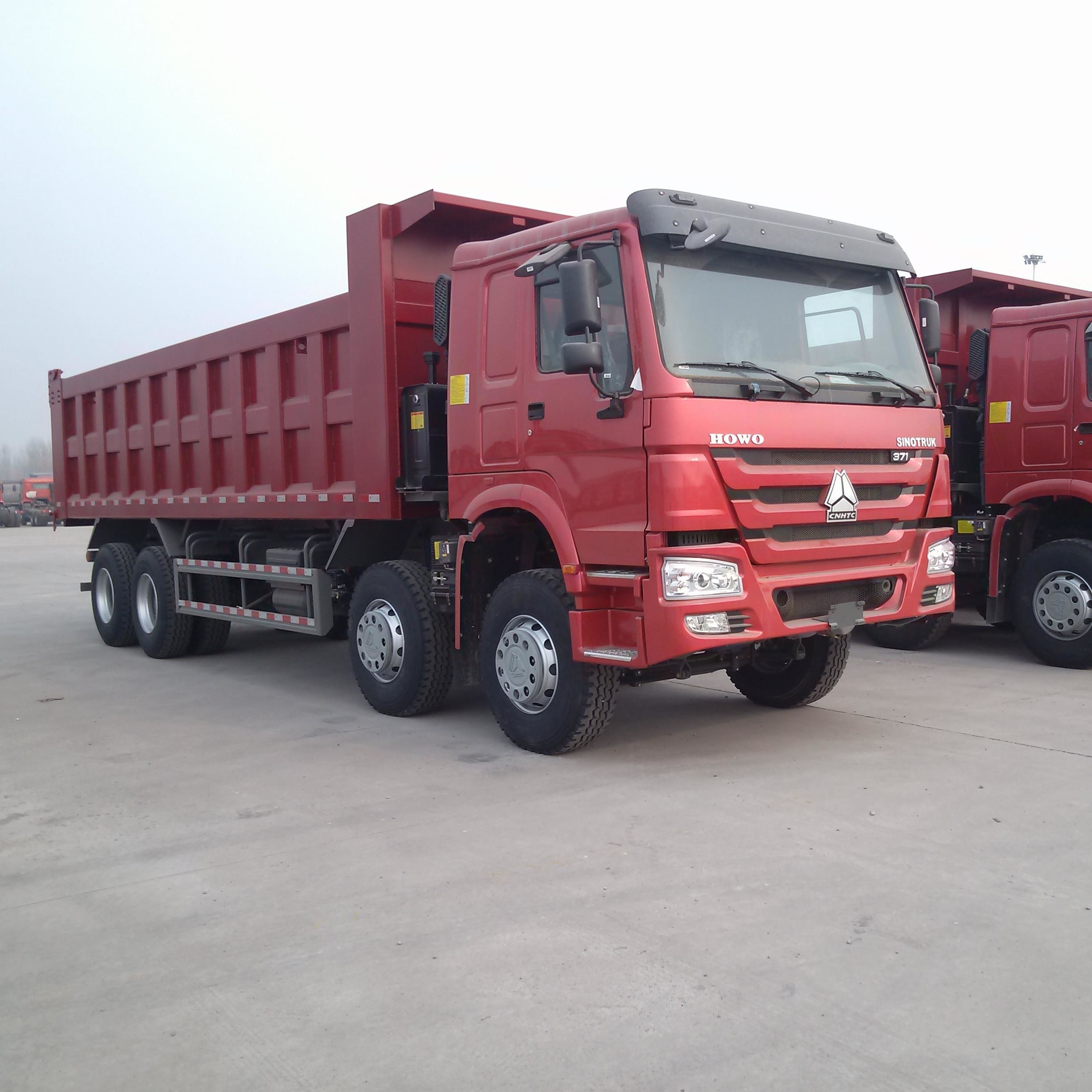 ZZ3317N3867 12 کامیون واگن برقی با چرخ قرمز 371HP یورو 2 با رنگ قرمز