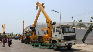 کاملاً جدید 6X4 HOWO کامیون تخت صاف سوار جرثقیل تلسکوپی بوم کامیون