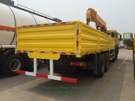 کاملاً جدید 6X4 HOWO کامیون تخت صاف سوار جرثقیل تلسکوپی بوم کامیون