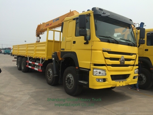 کاملاً جدید 6X4 HOWO کامیون تخت صاف سوار جرثقیل تلسکوپی بوم کامیون