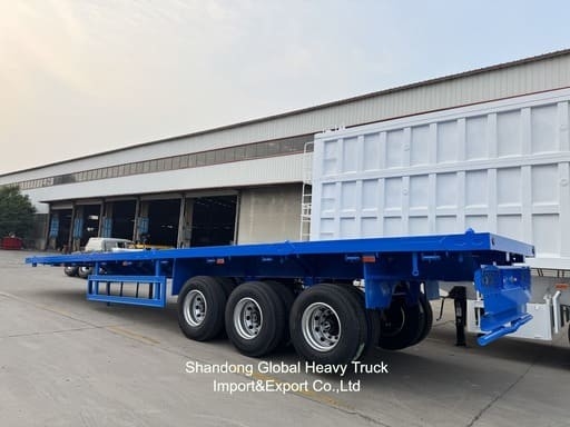 3 محور 40 تن 13.45m Wabco BPW محورها معلق هوا نیمه تریلر تخت تخت
