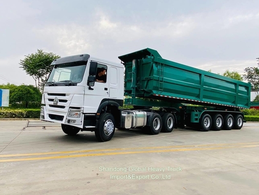 10 چرخ 6X4 40t Sinotruk HOWO کانتینر کارگو تریلر تراکتور سر کامیون