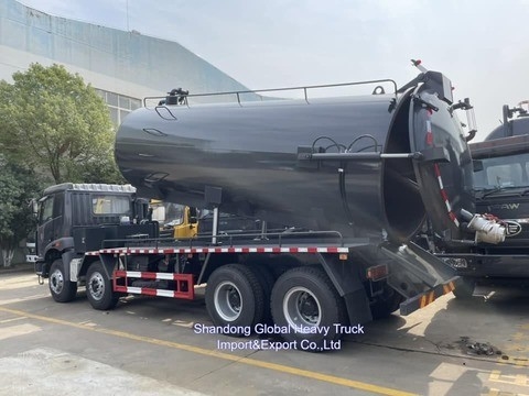 FAW 6X4 پمپ فشار بالا 20000L 20ton فاضلاب تمیز کردن آب مکش کامیون
