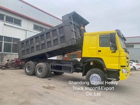 کامیون استفاده شده HOWO کامیون 8X4 / 6X4 کامپ کامپ Sinotruk Tipper 10 چرخ 50 تن کامیون کامپ کامپ استفاده شده