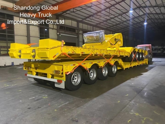 2 3 4 Axles 80t 100t 120t Lowbed Lowboy Semi Trailer with 13T or 16T FUWA/BPW Axles