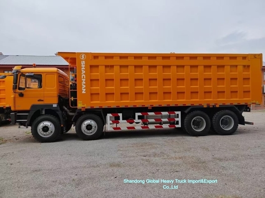 کامیون کمپرسی شاکمن F3000 8x4 با موتور دیزل 400 اسب بخاری و سبک بالابر جلو برای ساخت و ساز سنگین