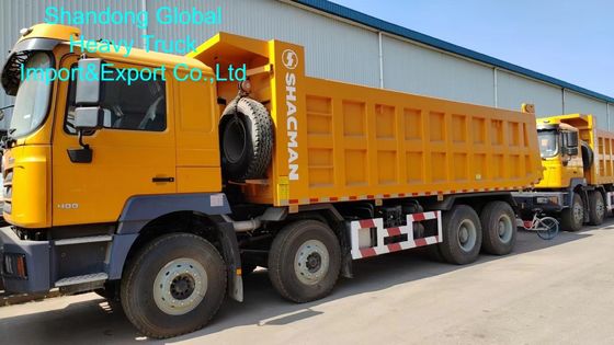 کامیون کمپرسی شاکمن F3000 8x4 با موتور دیزل 400 اسب بخاری و سبک بالابر جلو برای ساخت و ساز سنگین
