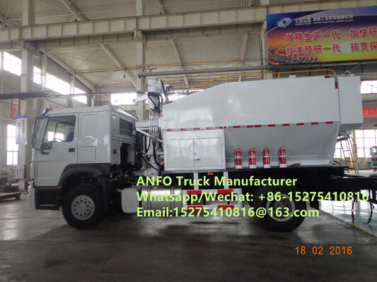 High cost performance HOWO 10/15/20/30T on-site mixing and charging granular ammonium explosive ANFO Truck Emulsion Blasting service Drilling Zambia/Zimbabwe/Tanzania/Ghana/Guinea/Namibia/Guyana