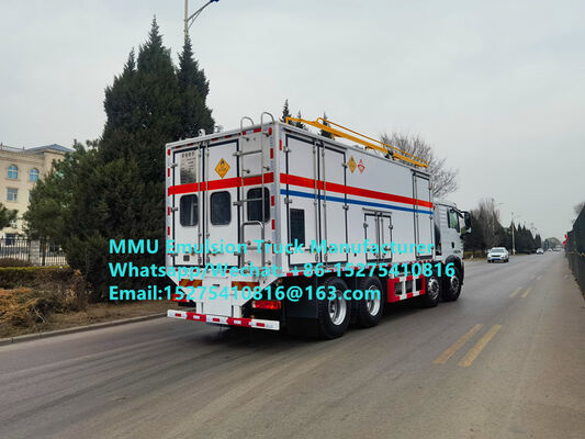 کامیون امولسیون مخلوط و بارگیری هوشمند HOWO 15T BCRH-15 با کیفیت خوب برای خدمات انفجار معدن در مغولستان، قزاقستان، ازبکستان، اندونزی، کنگو، گینه، تانزانیا MMU