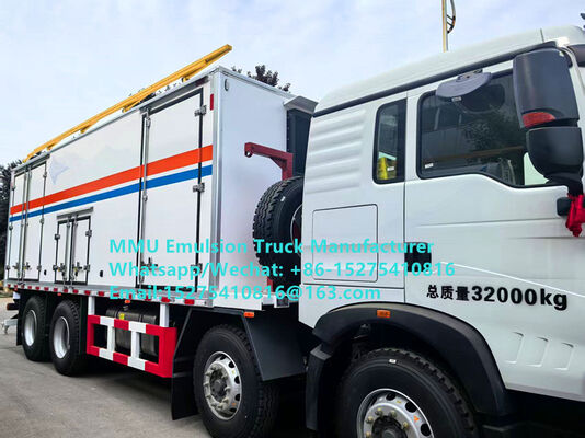 کامیون امولسیون مخلوط و بارگیری هوشمند HOWO 15T BCRH-15 با کیفیت خوب برای خدمات انفجار معدن در مغولستان، قزاقستان، ازبکستان، اندونزی، کنگو، گینه، تانزانیا MMU
