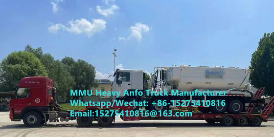 مخلوط کردن و بارگذاری بقایای کم انفجاری مواد انفجاری سنگین روغن آمونیوم چند منظوره کامیون 15/20/25 تن امولسیون سنگین ANFO کامیون زامبیا / زیمبابوه / تنزانیا / غنا / گینه / پرو خدمات انفجاری معدن