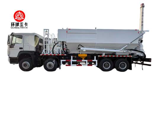 SHACMAN 6×4 Bulk Emulsion Mixing and Charging Truck with 350 HP Diesel Engine and 8-23 m Telescopic Hose Arm for Mining Blasting
