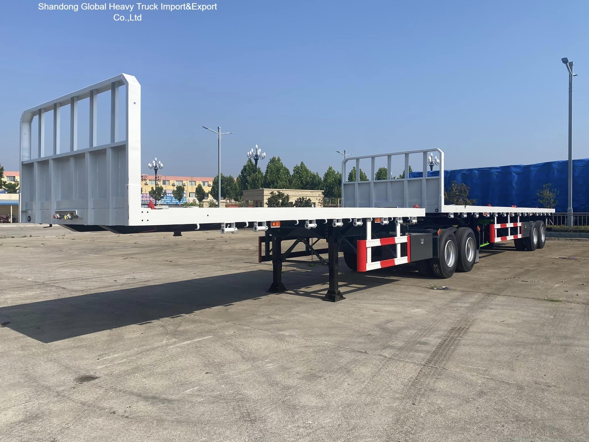 3 محور نیمه تریلر 40FT 60T وظیفه سنگین برای ساخت و ساز