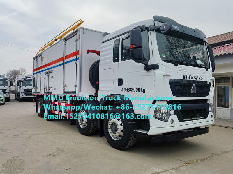 کامیون امولسیون مخلوط و بارگیری هوشمند HOWO 15T BCRH-15 با کیفیت خوب برای خدمات انفجار معدن در مغولستان، قزاقستان، ازبکستان، اندونزی، کنگو، گینه، تانزانیا MMU
